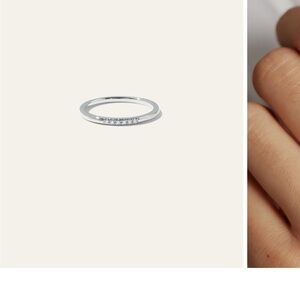 QUINCE // White Gold Line Ring 8